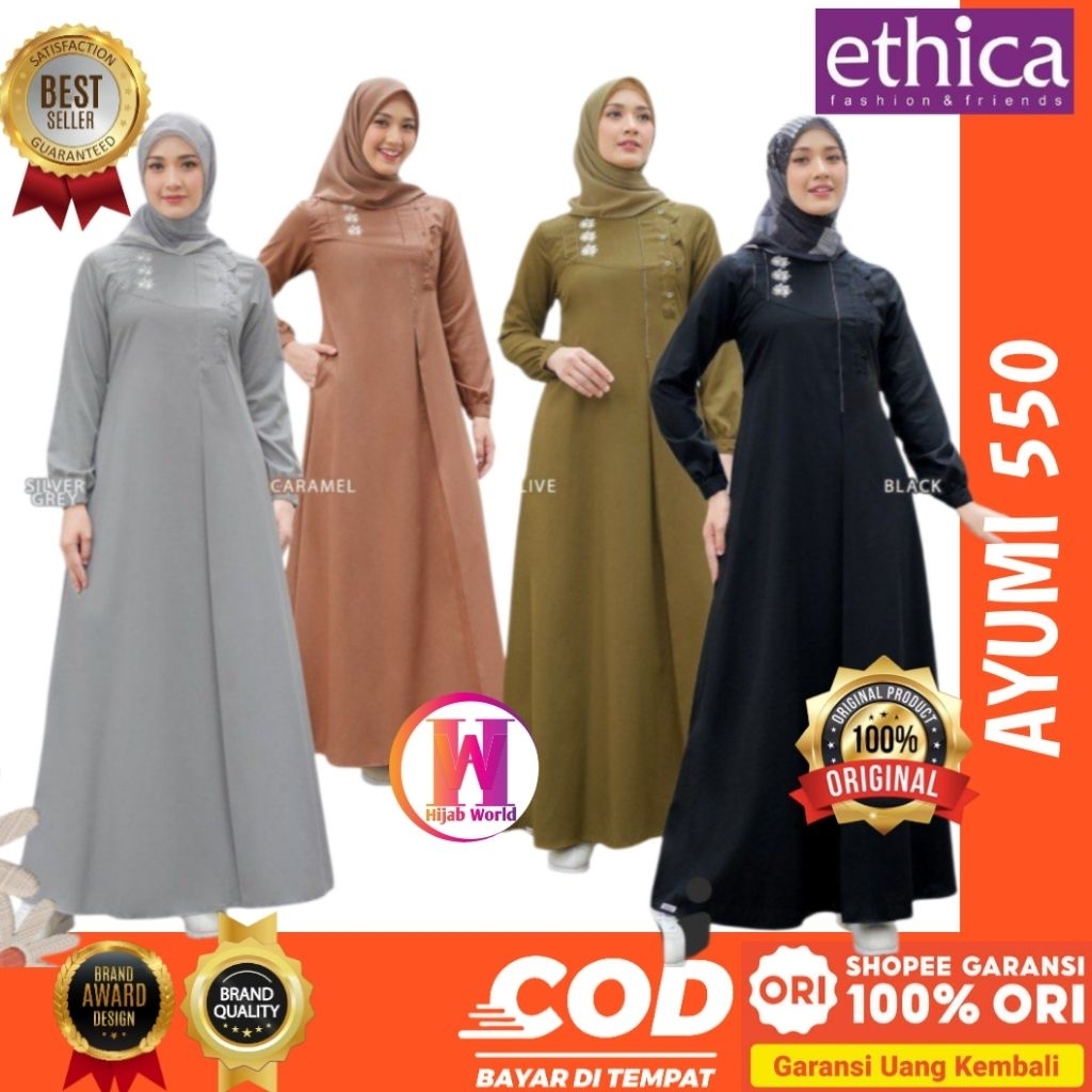 ETHICA Dress Ayumi 550 Ethica Original - Gamis Ethica Terbaru 2025 - Baju Gamis Premium - Gamis Bran