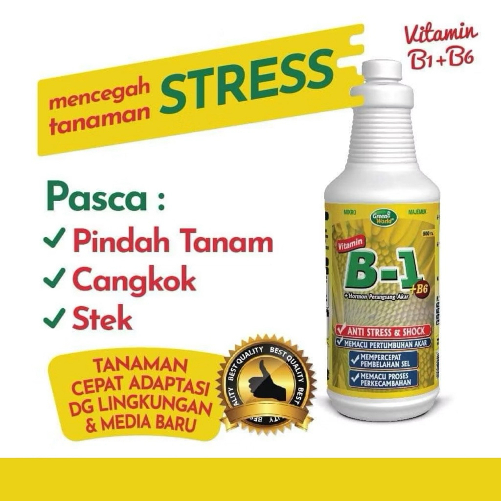 Vitamin B1 + B6 Green World – Vitamin & Hormon Perangsang Akar Tanaman 500ml