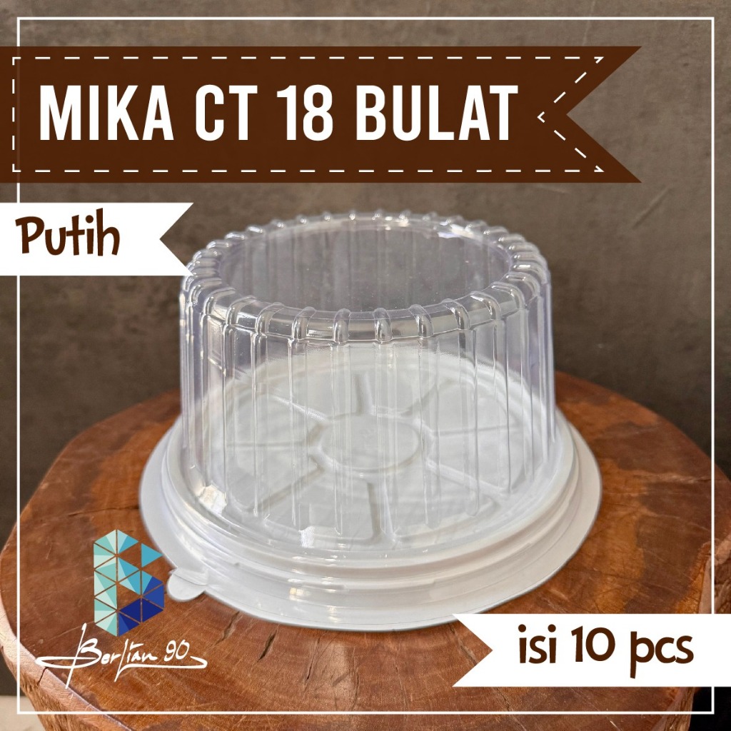 Mika CT 18 bulat mika tumpeng mini alas putih 18cm tray mika bulat