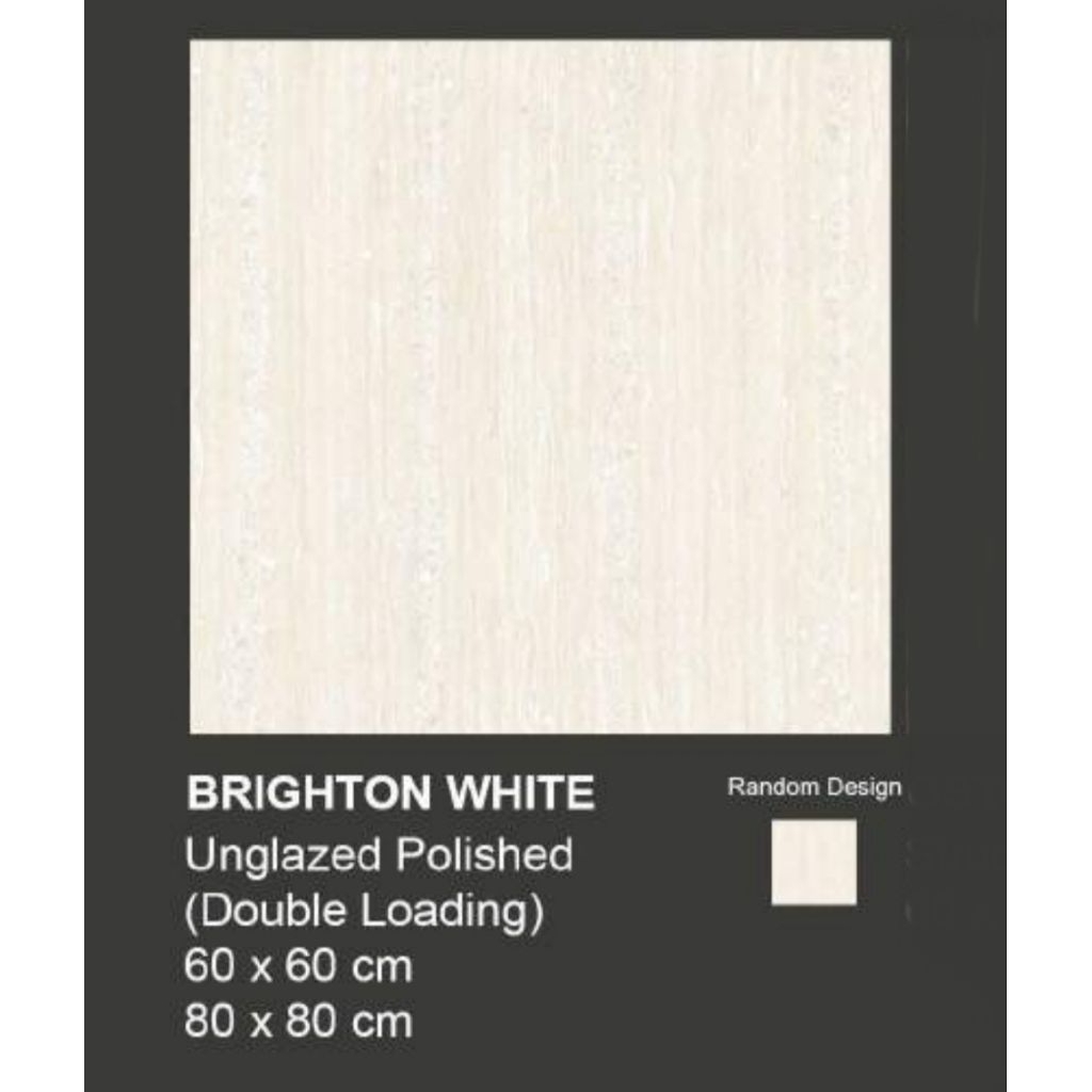 GRANIT MEREK VALENTINO GRESS TYPE BRIGHTON WHITE UKURAN 60X60 UNGLAZED POLISHED DOUBLE LOADING