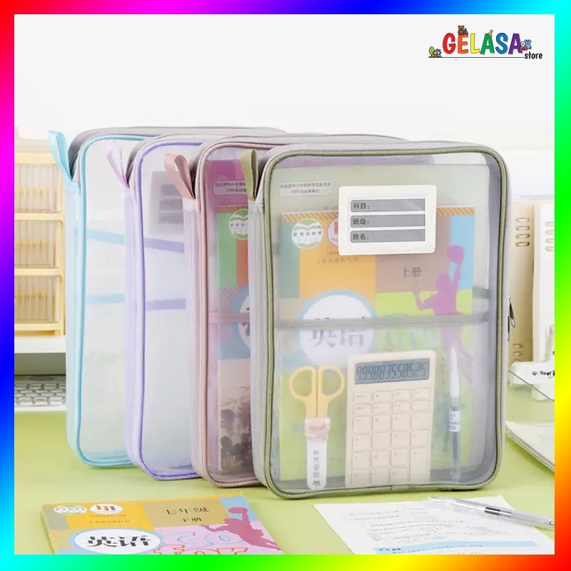 

GELASA Folder Map Dokumen File Buku 3 sekat bahan Nylon Jaring