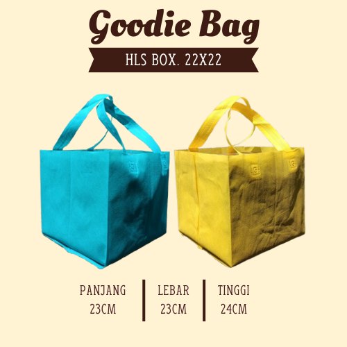 

Tas box 22 x 22 isi 12pcs tas hajatan syukuran kain spunbond goodiebag kado