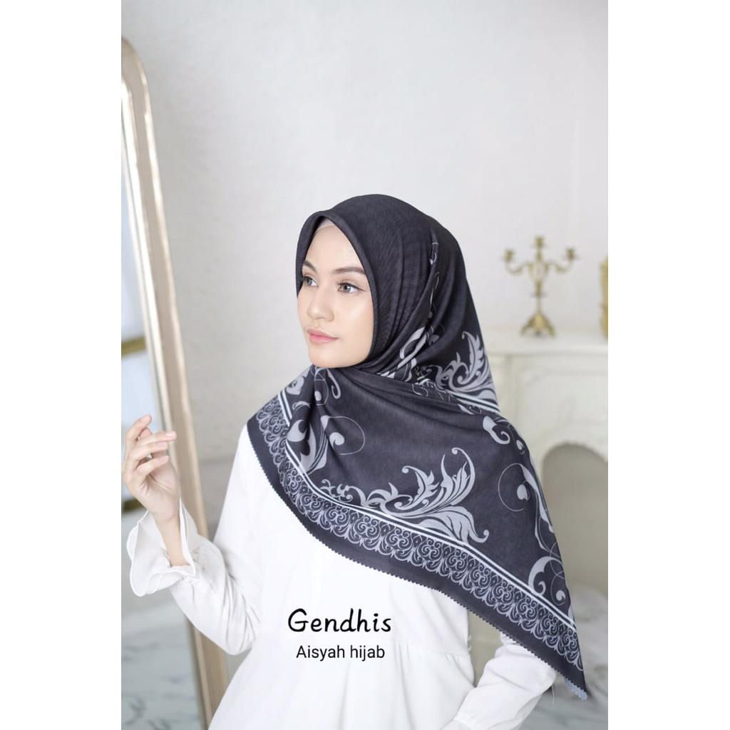 [Grosir Hijab 10pcs] Hijab Segiempat Gendhis Series Aisyah Jilbab Segiempat Motif Premium Aisyah Jil