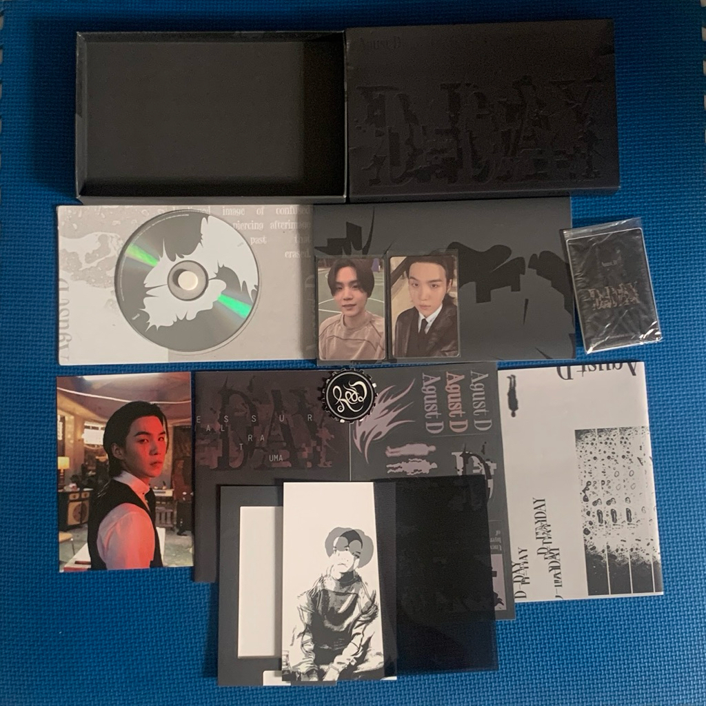 [READY UNSEALED ALBUM] BTS SUGA AGUSTD D-DAY Versi A + POB unsealed album no weverse qr card