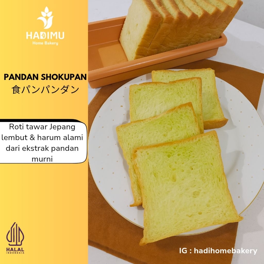 

Shokupan Pandan - Roti Tawar Pandan - Pandan Murni - Asli - Roti Jepang - Roti Korea - Enak - Detoksifikasi - Sehat - Lembut
