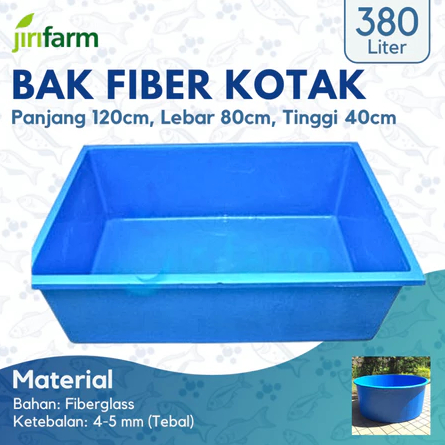 Jirifarm - READY STOCK  Bak / Kolam Ikan Persegi 120X80X40cm Fiber Tebal Berkualitas (12393)