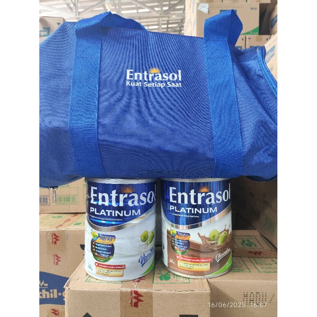

Entrasol platinum vanila/coklat 800gr beli 1 free sport bag