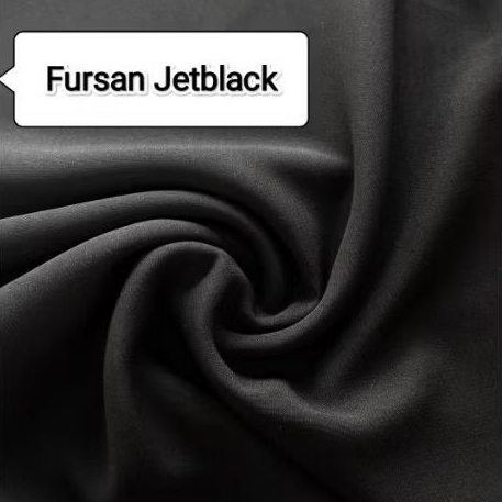 Kain Fursan Jetblack/Hitam pekat/ kain abaya/kain gamis meteran