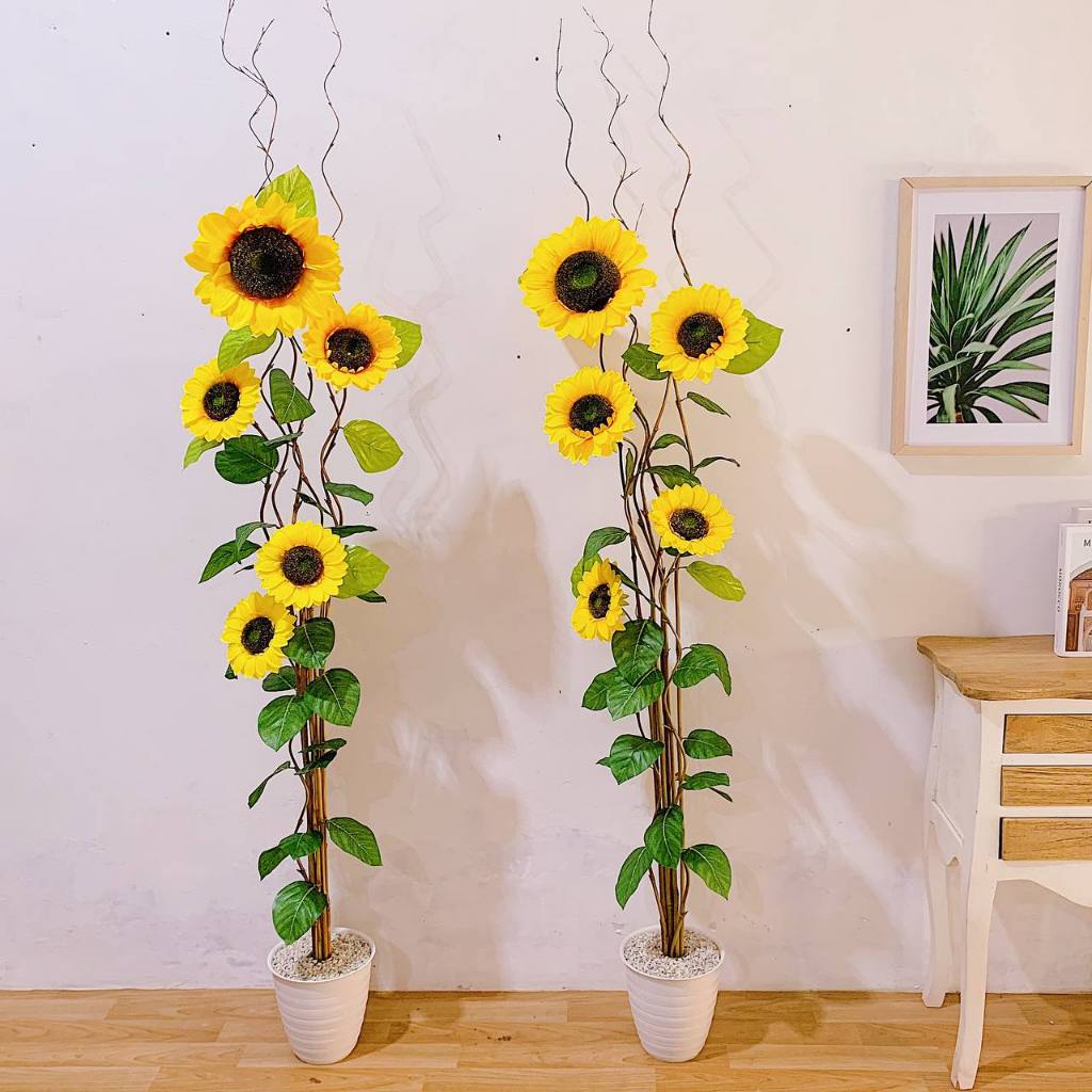 Bunga Matahari Artificial Pohon Dekorasi Tanaman Hias Plastik