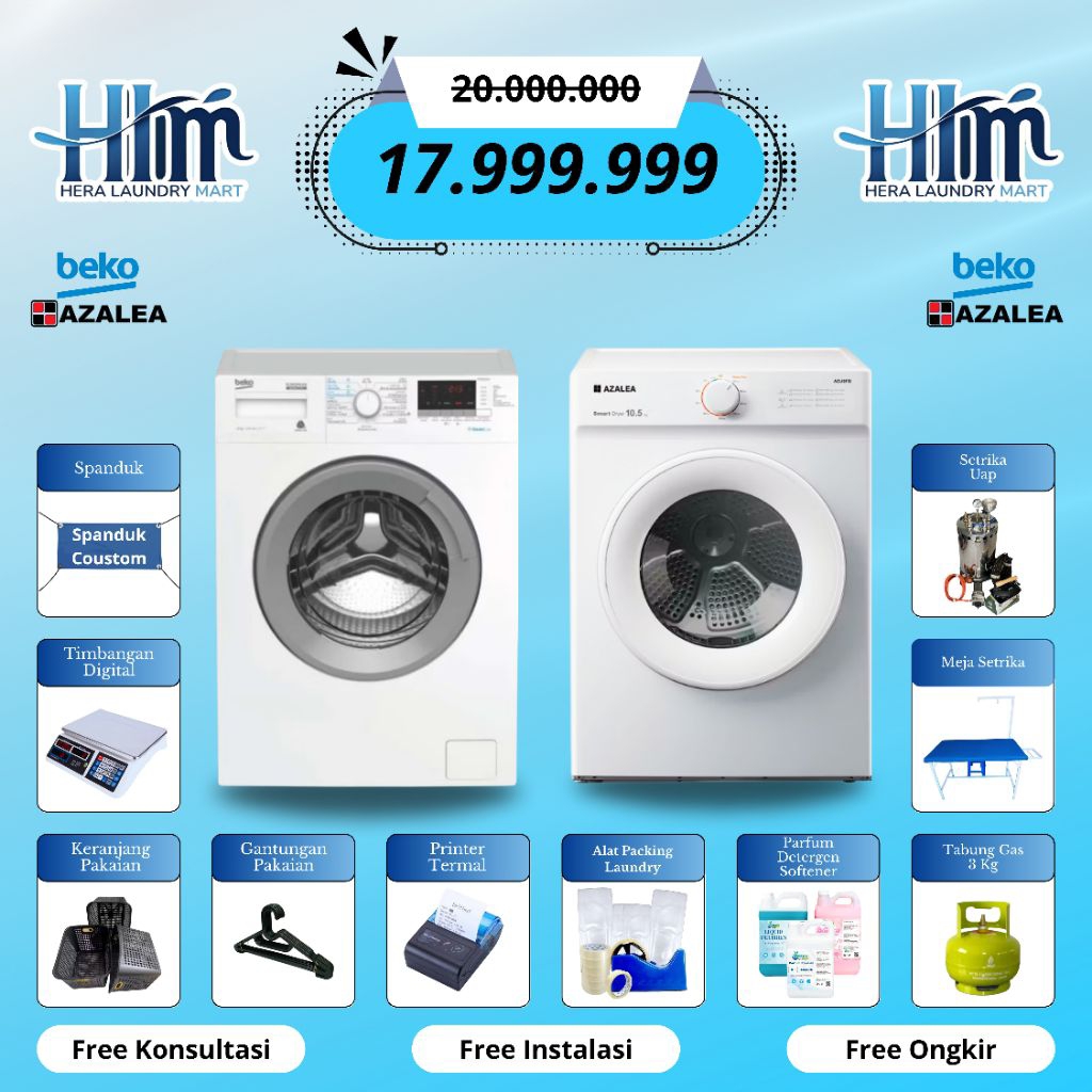 PAKET USAHA LAUNDRY 1 STACK (1 PASANG) TANPA RAK DAN MEJA KASIR