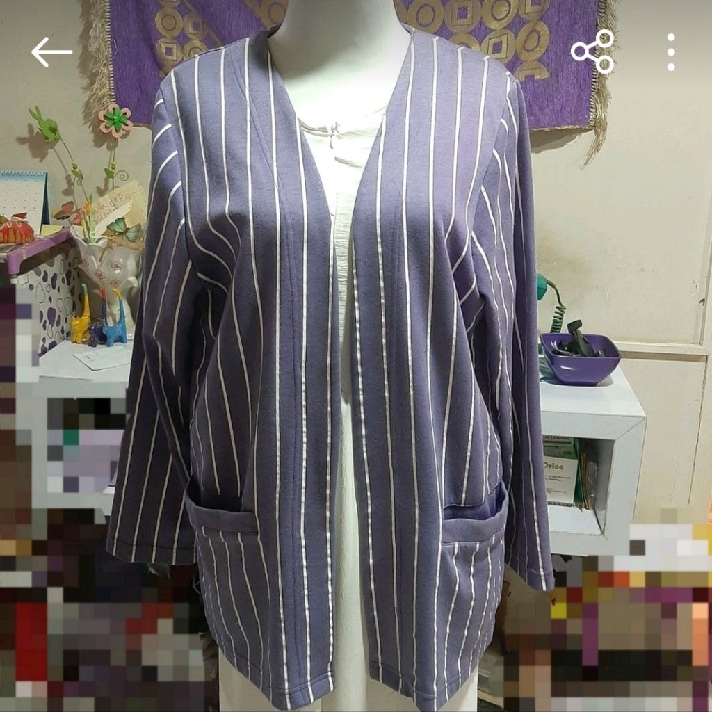 top blazer jas ungu wanita