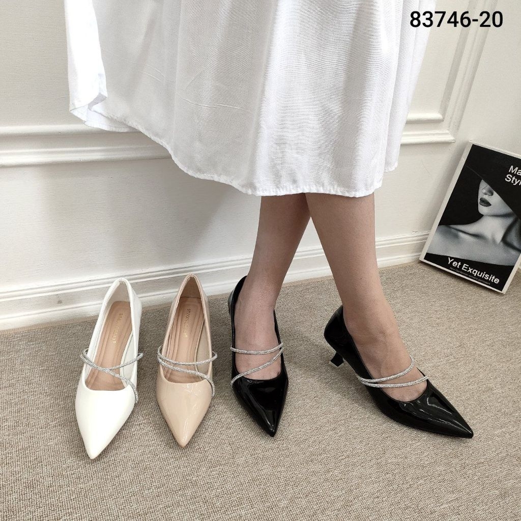 Simoncelli Sepatu Heels Wanita 5 Cm | Wedding Shoes | High Heels | Heels Tali Belakang | Bridal Shoe