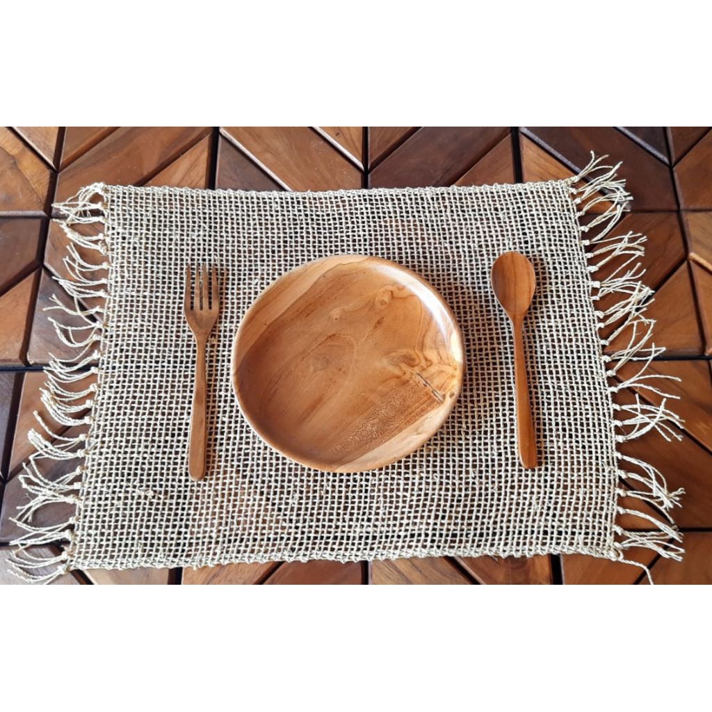 Placemat Tenun Lidi/Tatakan Piring Alas Foto/Taplak Meja Kecil Placemat/Taplak Meja Tenun Lidi/Place