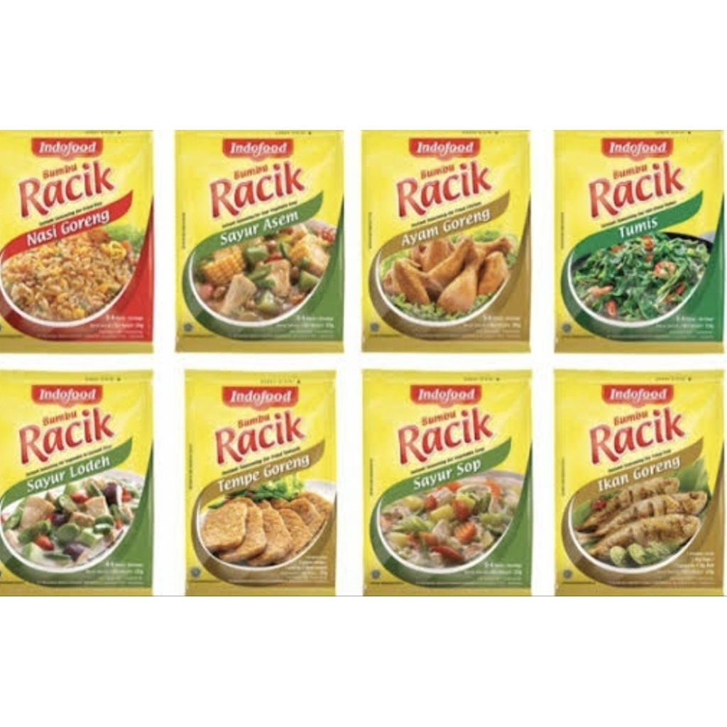 

<renteng> bumbu racik indofod 1renteng isi 10pcs x 20gram..