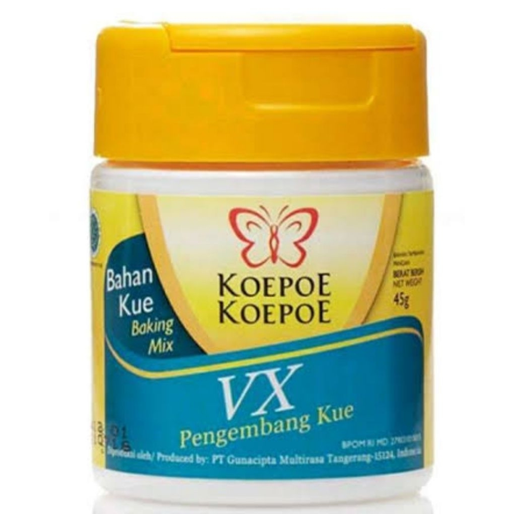 

koepoe koepoe vx 45 gram/bumbu spekoek 25 gram/soda kue 81 gram