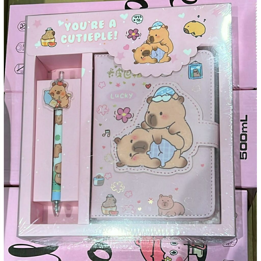 

Capybara / Atk set 2in1 Buku notebook capybara set Kado Ulang tahun anak