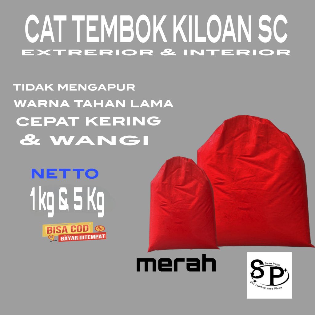 Cat Tembok kiloan murah kualitas SC Warna merah by SAEE PAINT