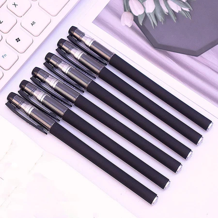 

GGShoop 3 pcs Pena Polos Gel Hitam Pulpen Sekolah Kantor Import