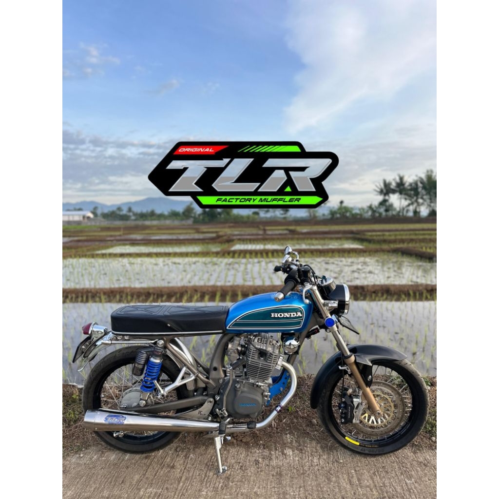 Knalpot Original TLR Standar racing honda GL100 full stainles pnp cb100 gl 100 full leher rol bendin
