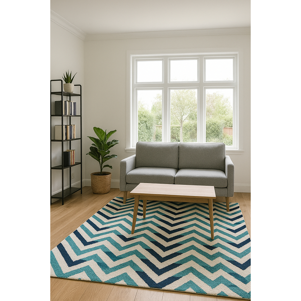 Karpet JZCR-80 160 x 220 cm White Blue