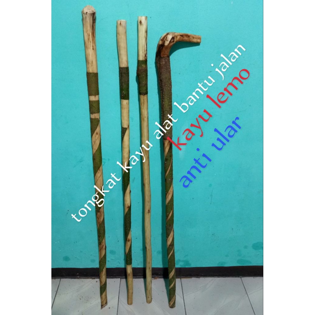 tongkat kayu lemo alat bantu jalan asli alami