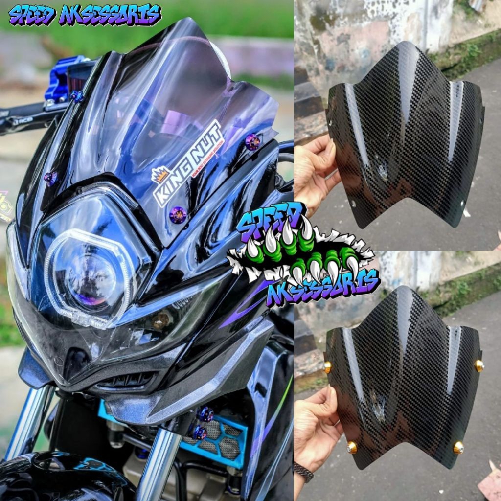 Visor Satria Fu Barong Standart Model Jenong Kualitas Terbaik Bahan Akrilik Tebal Plus Baut Variasi