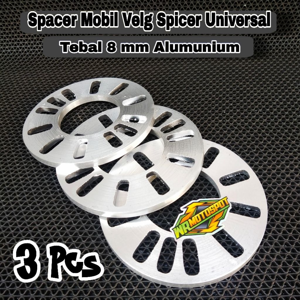 Spacer Mobil Velg Spicer Universal Tebal 8 mm 3 Pcs Alumunium Premium