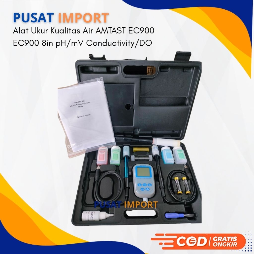 Alat Ukur Kualitas Air AMTAST EC900 EC900 8in pH/mV Conductivity/DO