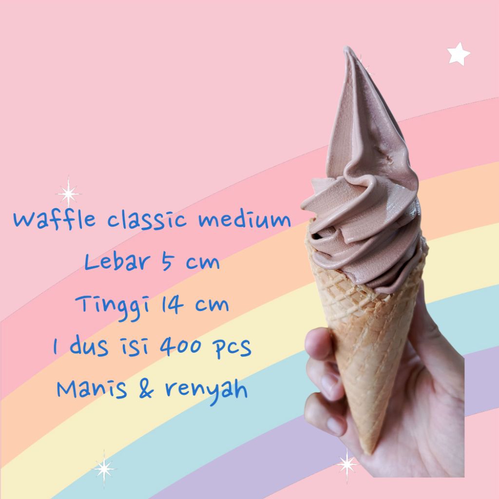 

waffle classic medium 5cm isi 400 pcs cone dasi sugar cone contong ice cream Kon eskrim Kon es krim ice cream waffle aice waffle cone mixue waffle momoyo cone bingxue waffle we drink contong eskrim