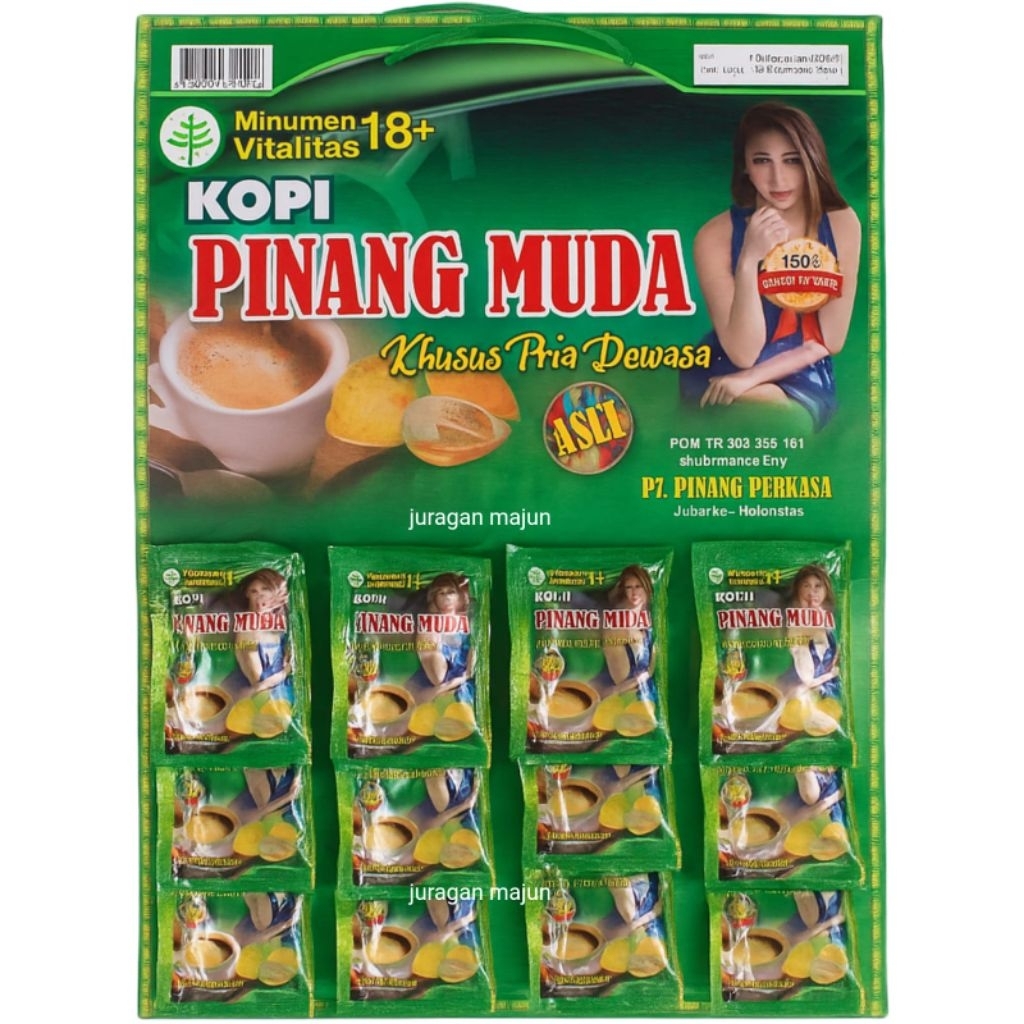 

Kopi Herbal Pinang muda Stamina Pria juragan Papanan 16 Saset