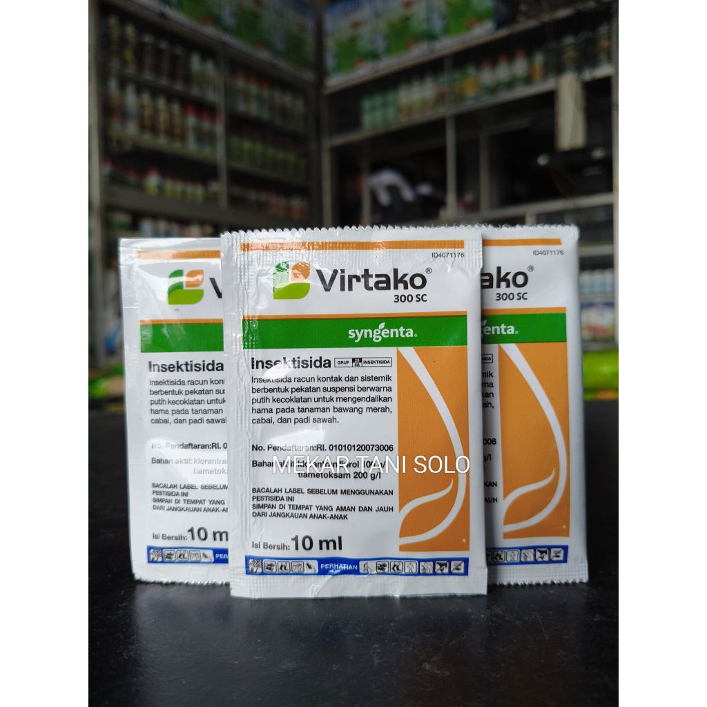 Virtako 300SC 10ml Insektisida Kontak & Sistemik Syngenta untuk Padi dan Sayuran Mengandung Klorantr