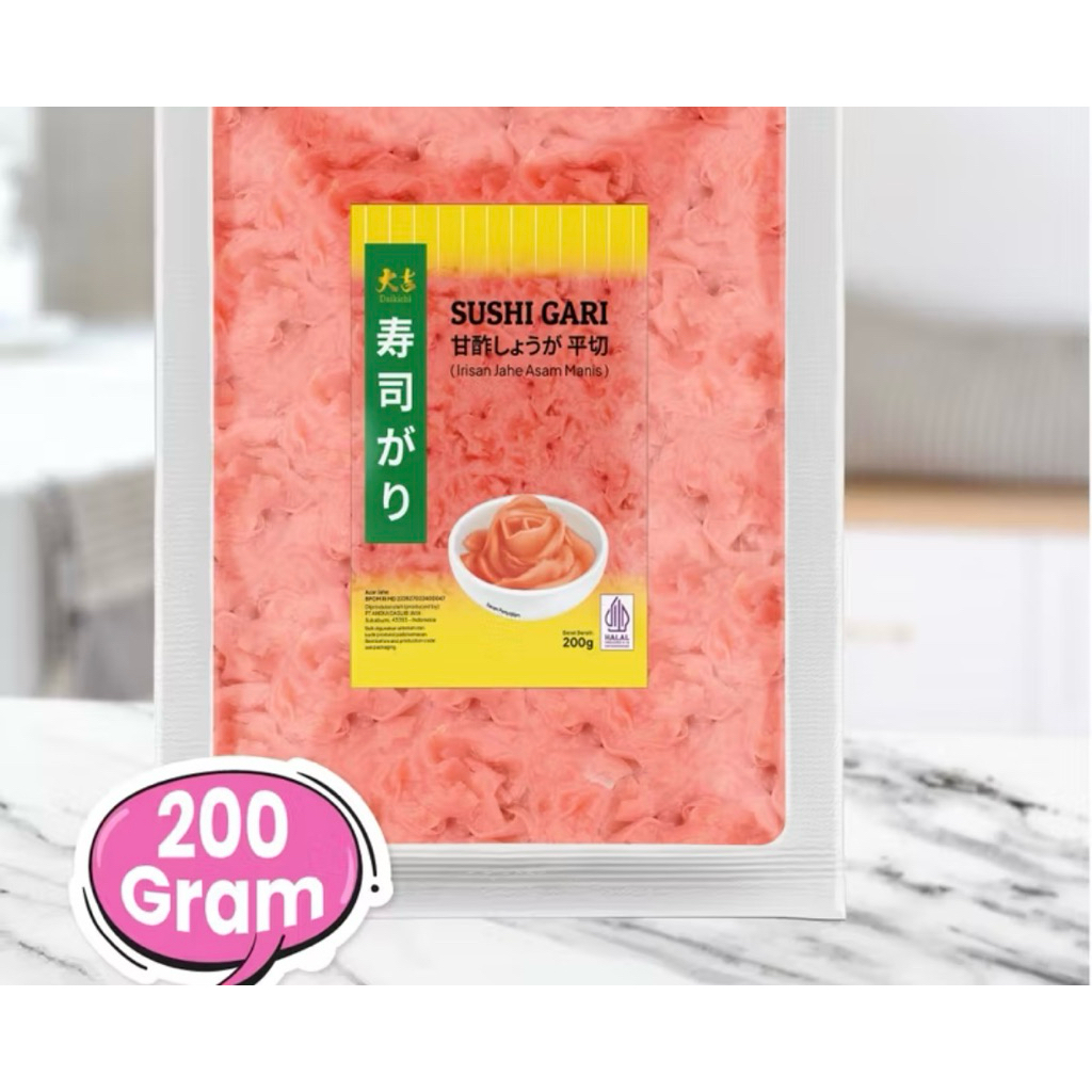

DAIKICHI Sushi Gari Merah / Acar Jahe Merah / Red Ginger Pickle - 200 gr HALAL