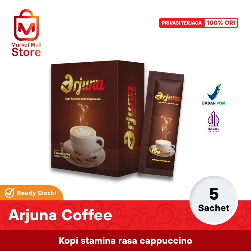 

Kopi Arjuna Ginseng Rasa Cappucino 1 Box Isi 5 Sachet Arjuna Kopi Instan Penguat Stamina Laki Pria Sudah Halal & BPOM | G Max Kopi | Kopi Gmax Original | Kopi Pria Jantan | Kopi Garaga | Kopi Gatot Koco | Kopi Borneo