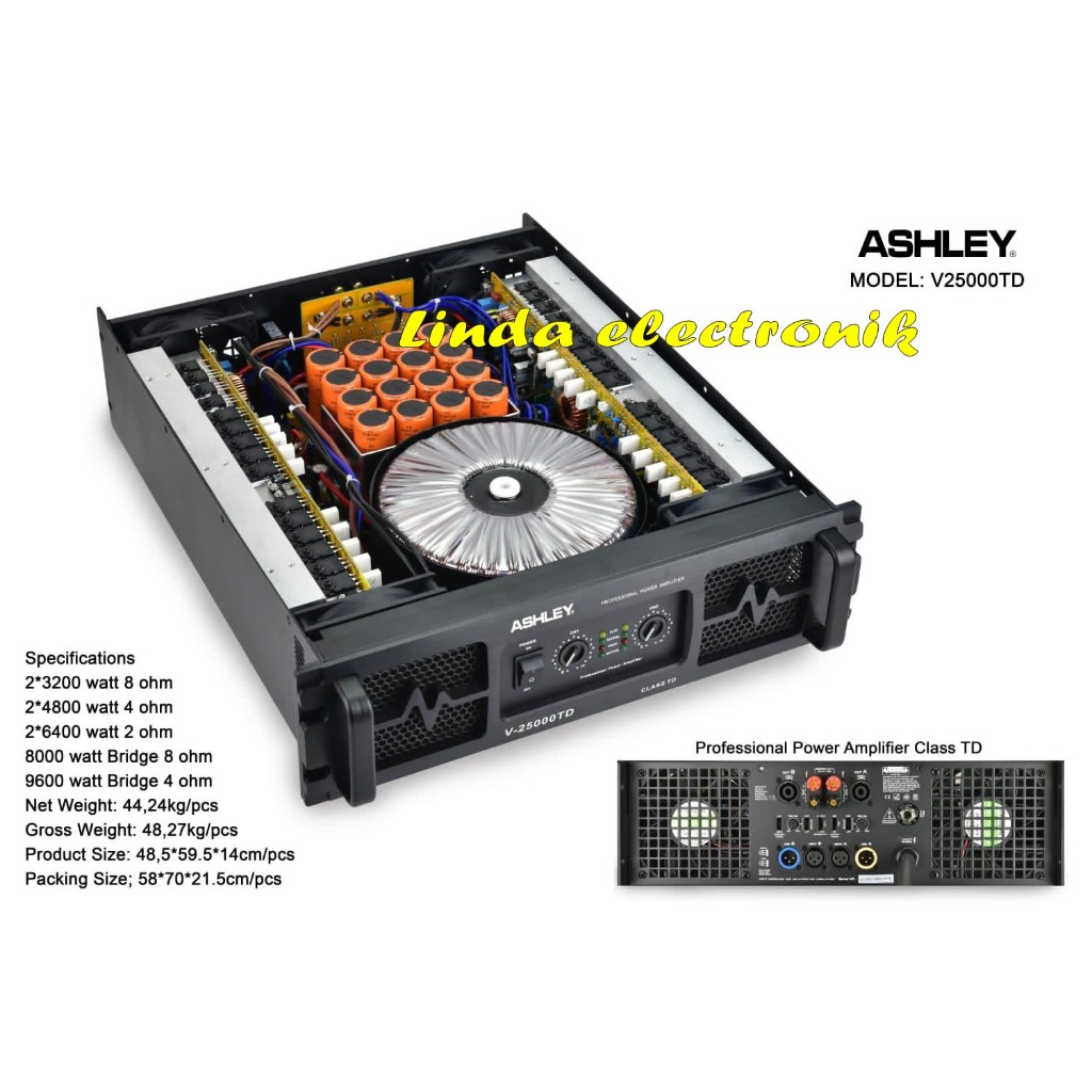 POWER AMPLIFIER ASHLEY V 25000 TD/ POWER AMPLIFIER ASHLEY V25000TD CLASS TD