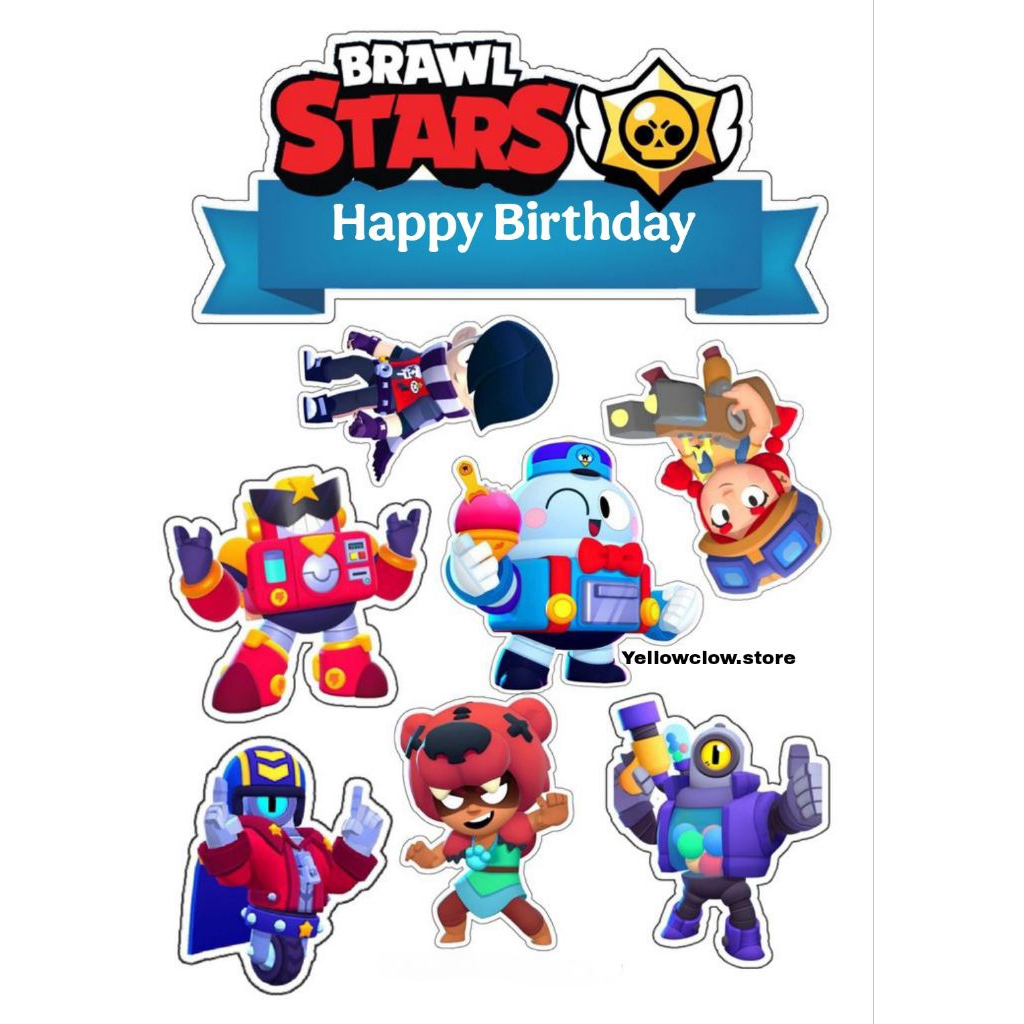 Topper Cake Brawl Stars/Topper Kue Ultah Tema Brawl Stars