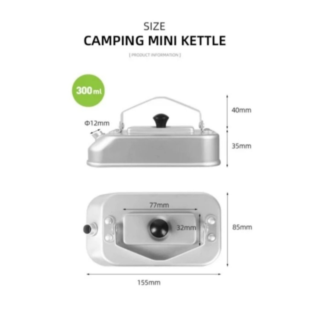 mini ketel alumunium teko kecil 300 ml camping outdoor
