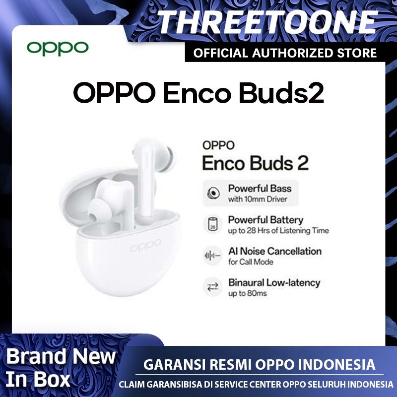 Oppo Enco Buds2 Bluetooth Headset Wireless Original [Garansi Resmi]