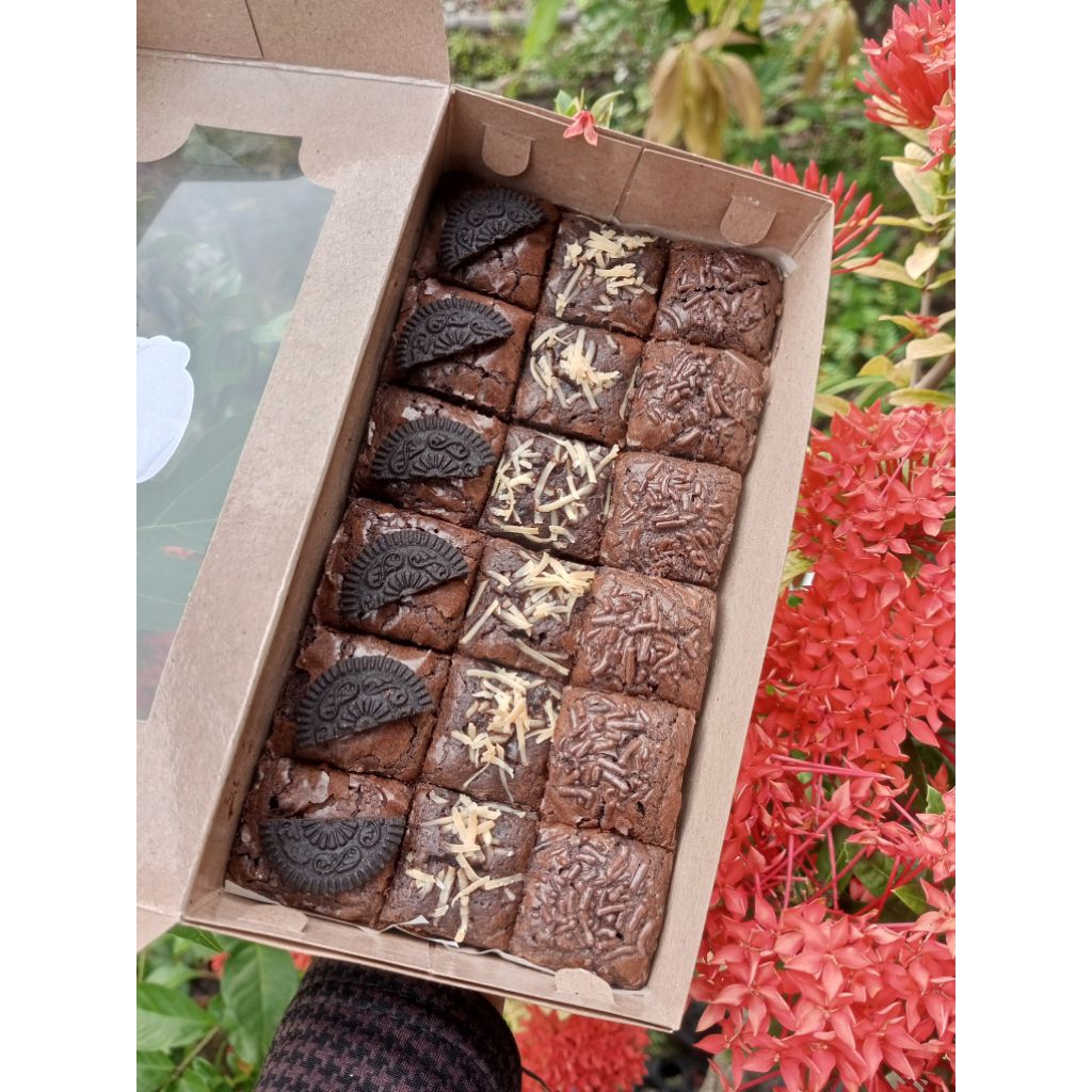 

Fudgy brownies shiny crust