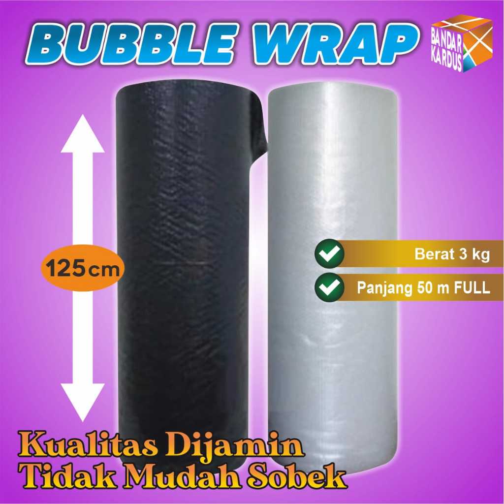 

Bubble Wrap Murah 50m x 125cm BENING/HITAM 125 cm X 50 mTEBAL INSTANT ACD 123