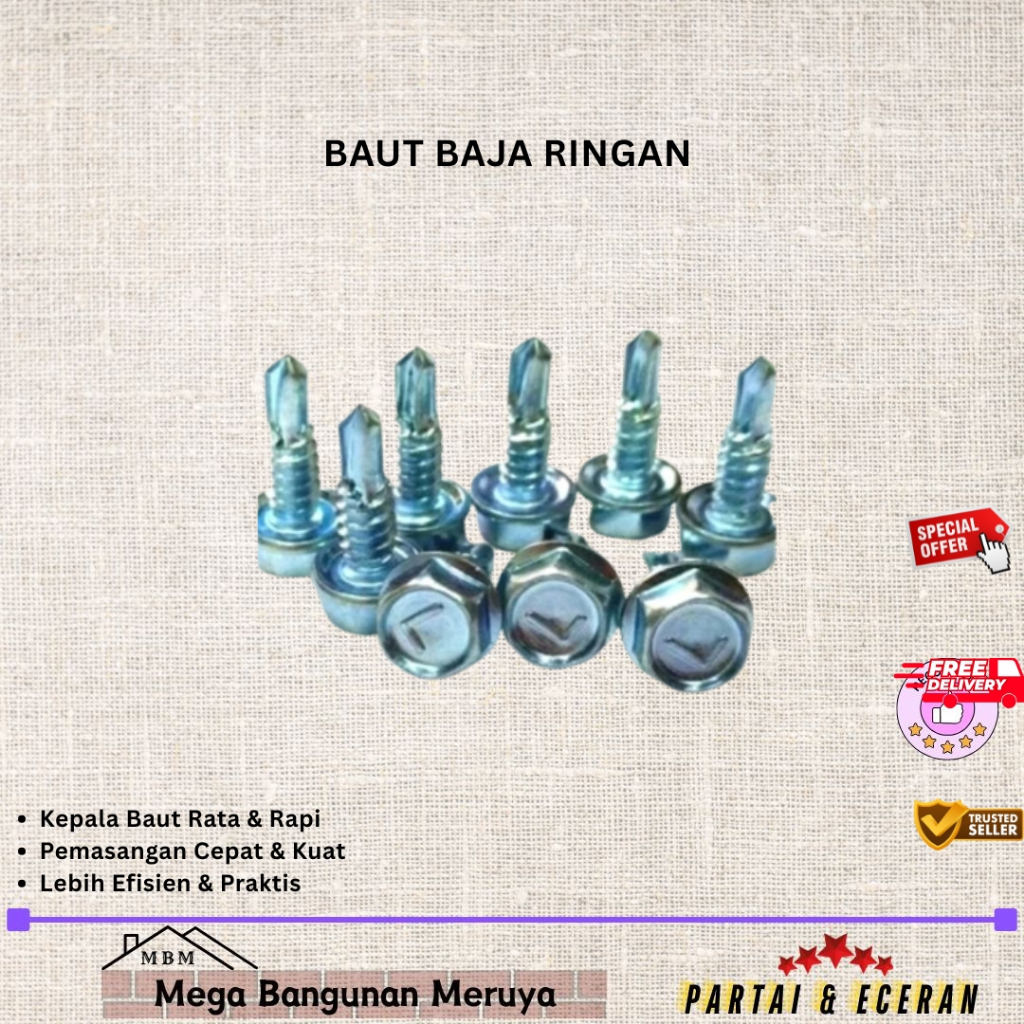 Baut Baja Ringan Dus | 1000 Pcs