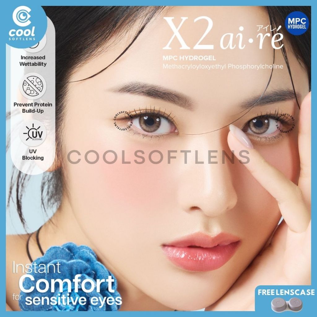 Softlens X2 AIRE MPC 14,5 MM G.DIA 13MM & 13,5MM Normal & Minus (-0,50 S/D -10,00) By X2 / Soflen X2