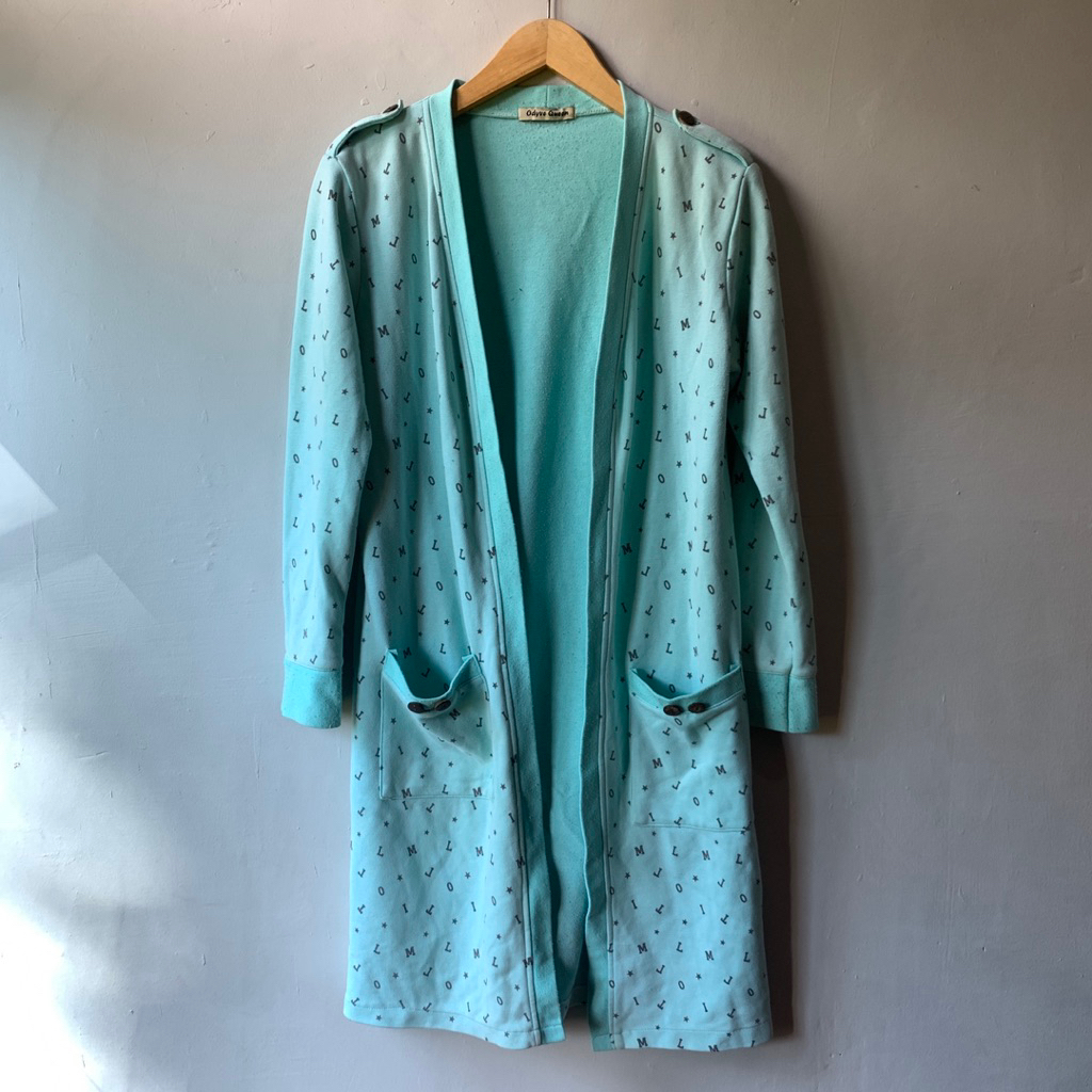 Preloved cardigan long outer biru