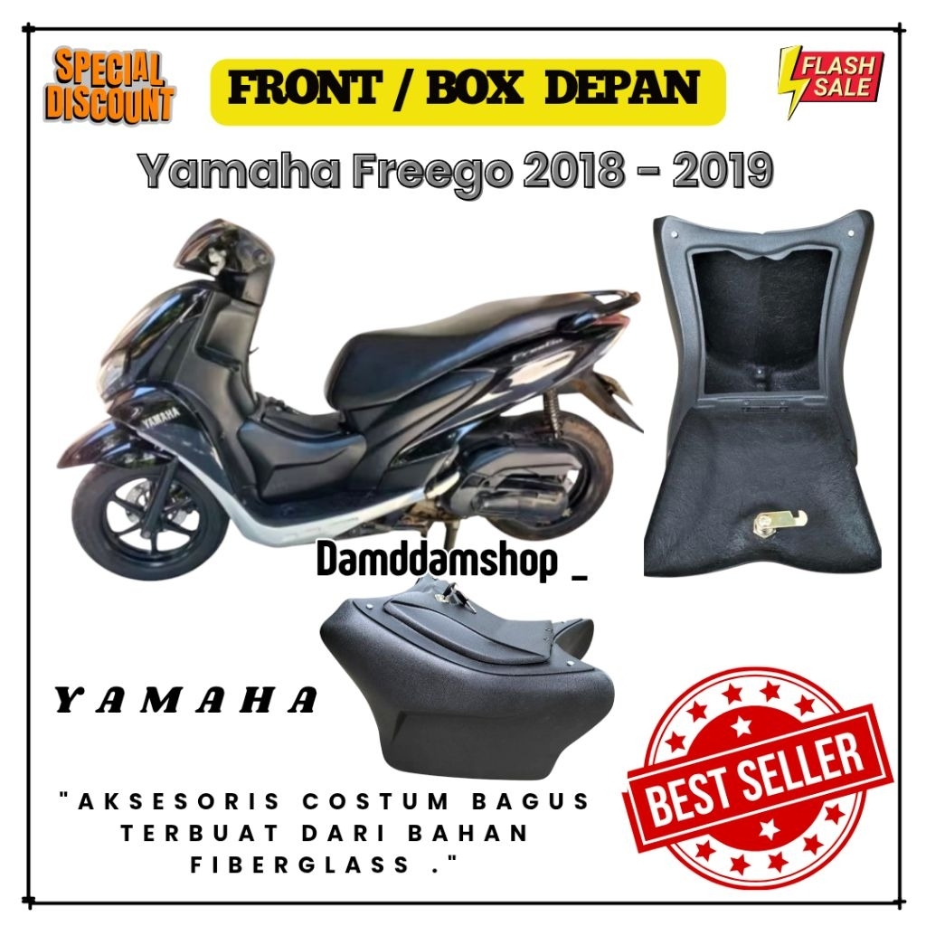 AKSESORIS COSTUM BOX DEPAN TENGAH DASBOARD MOTOR YAMAHA FREEGO 2018 - 2019 PNP