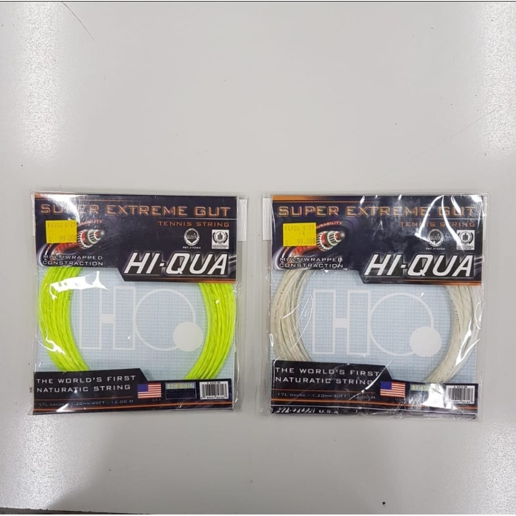 Senar Raket Tennis Hi-Qua Super Extreme Gut Original Snar Senr Tenis Tali String Racket Hiqua Hi qua