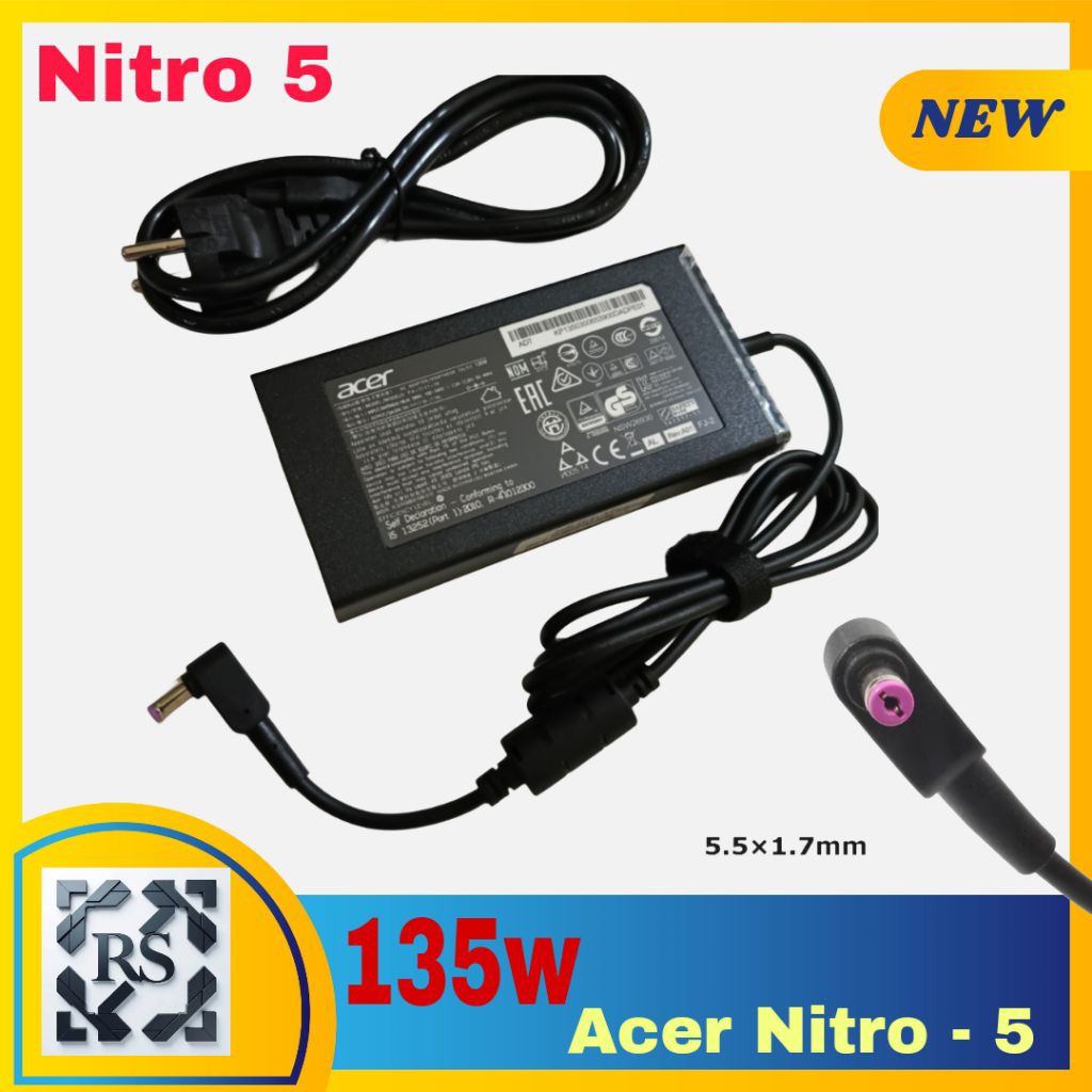 Charger Laptop Acer Nitro 5 AN515 AN515-51 AN515-52 AN515-53 AN515-43 19v - 7.1A 135w