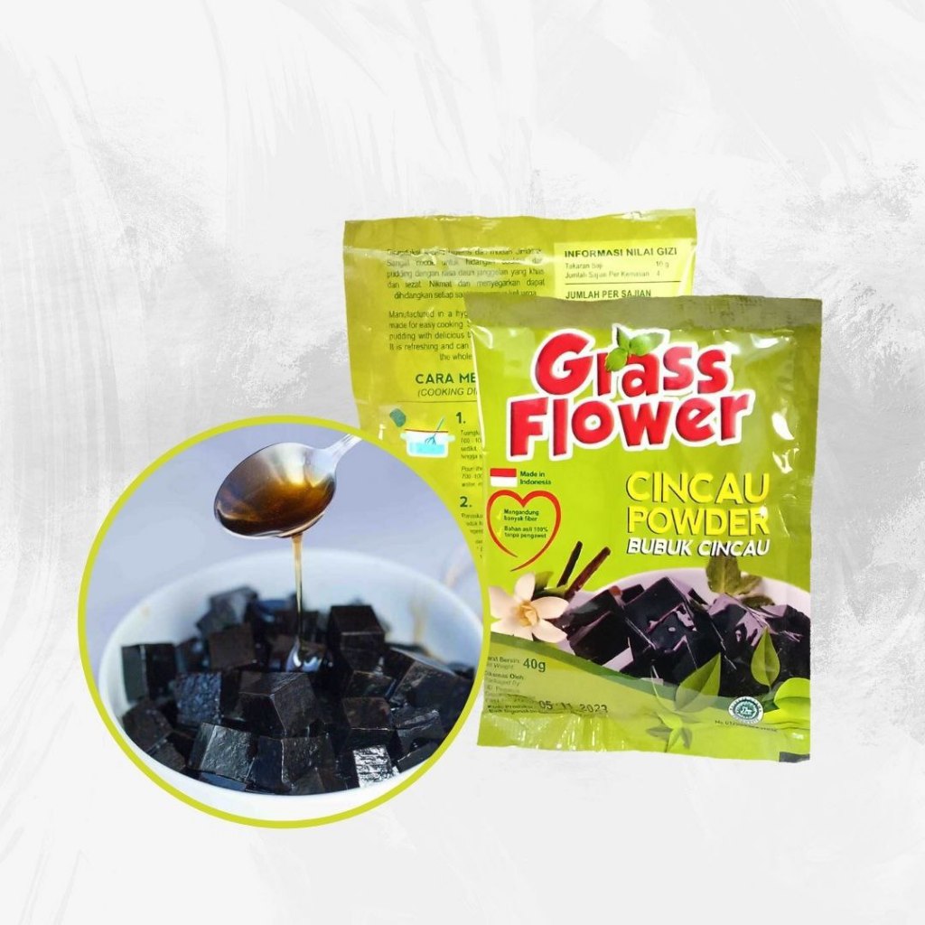 

Grass Flower Bubuk Cincau Powder / Cincau Powder Grass Flower / Bubuk Cincau / Grass Jelly 40gr