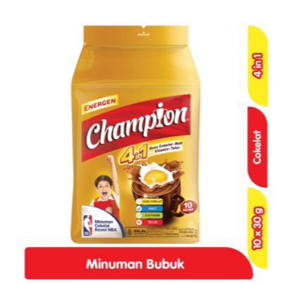

ENERGEN Champion Minuman Sereal Bubuk Cokelat Sachet 10 x 30 g