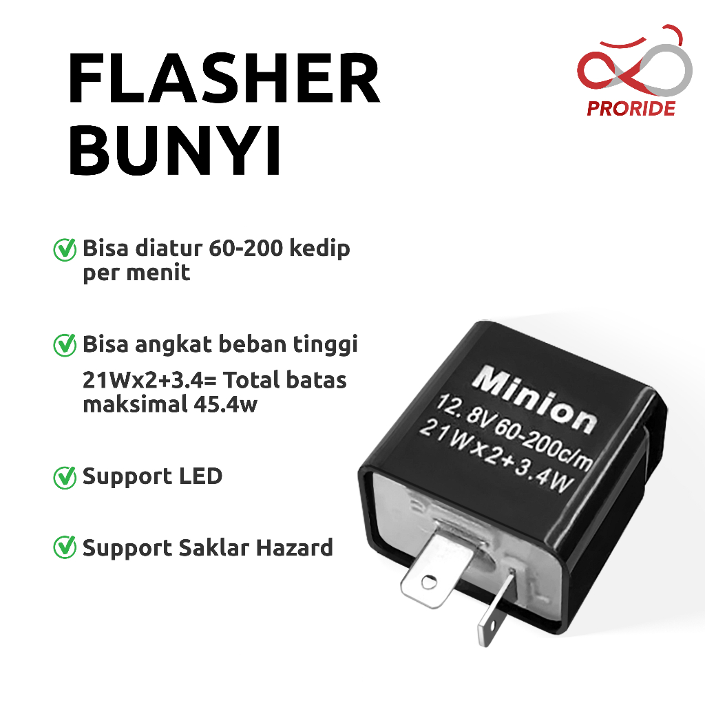 Flasher Sein LED Digital Bunyi dengan pengaturan adjustable kedip - Flasher bunyi tit tit Minion Pan