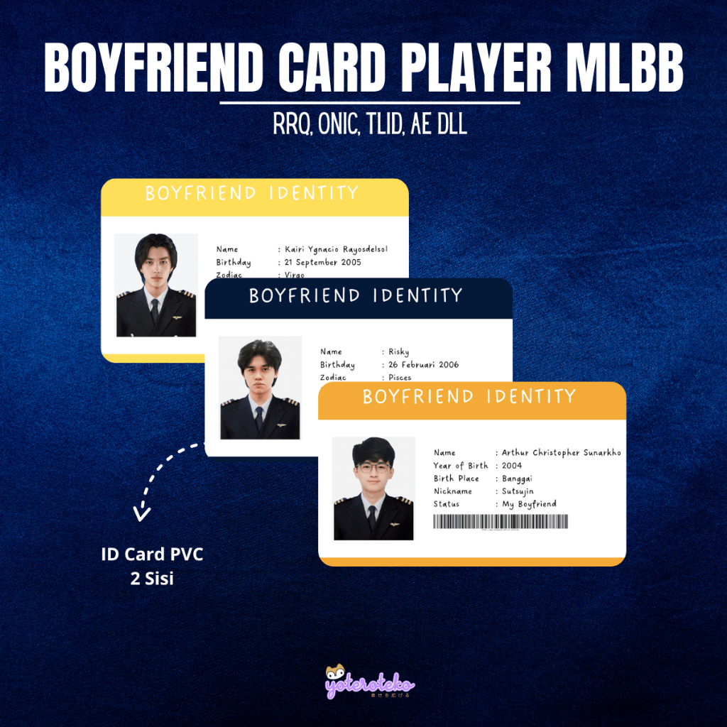 BOYFRIEND CARD PLAYER MLBB (RRQ ONIC TLID AE DLL)