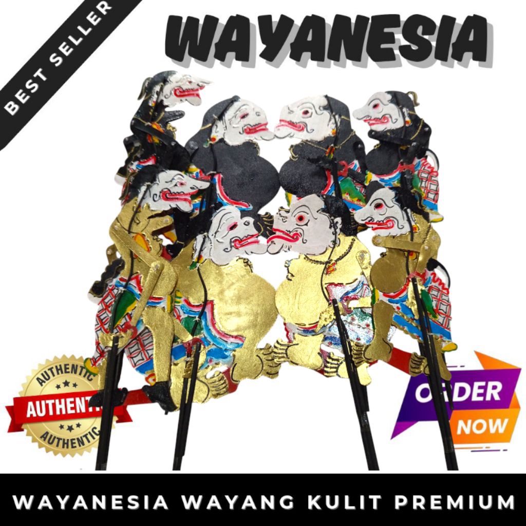 Wayang Kulit Mini Punokawan Bahan Kulit Gapit Bambu